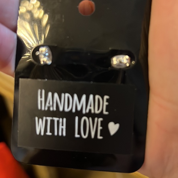 Gorgeous handmade rhinestone lollipops, gold tone. Nickel free post. Orange pink - Picture 4 of 6